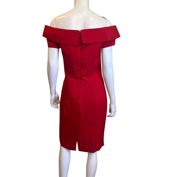 En Francais by Huey Waltzer New Deadstock Vintage 80's Red Cocktail Dress NWT 8 - Picture 4 of 10